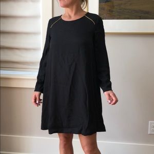 Black dress with gold trim